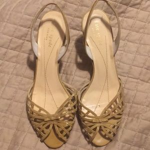 Kate Spade KSNY Beige Nude Kitten Heels 7